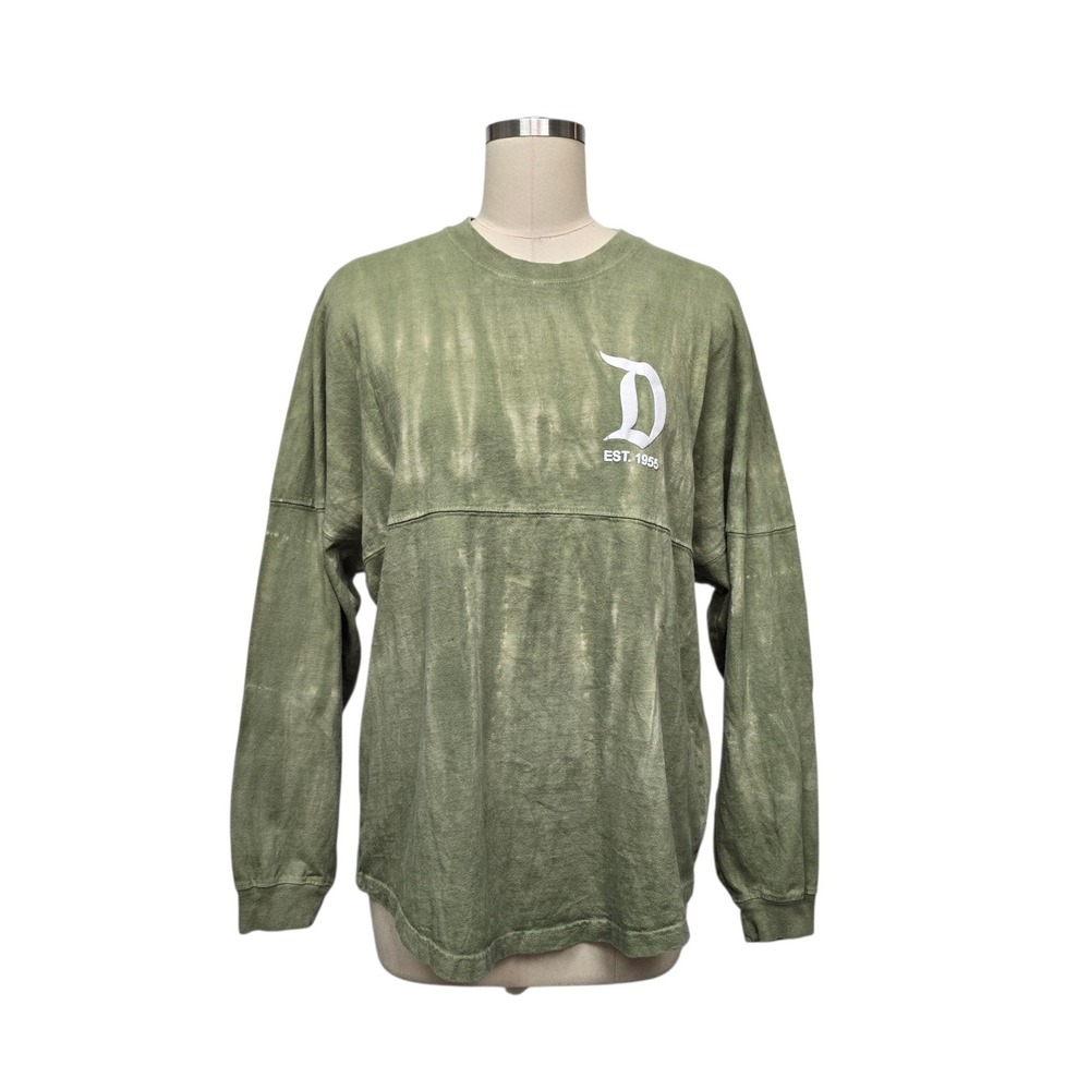 Disney Spirit Jersey Disneyland Sage Green Tie Dye Long Sleeve Shirt Size Small